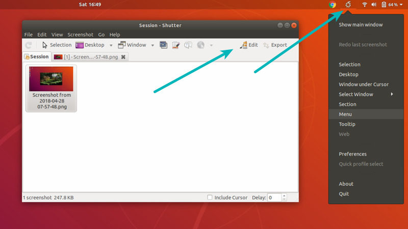 Enable edit option in Shutter on Ubuntu