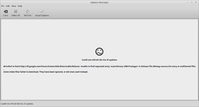 Failed to fetch Linux Mint error