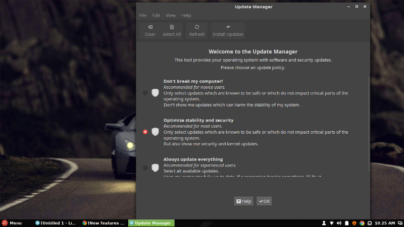 Linux Mint 18.3 Update Policy 