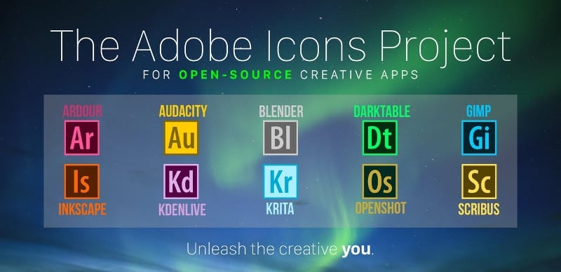 Adobe icons for open source projects