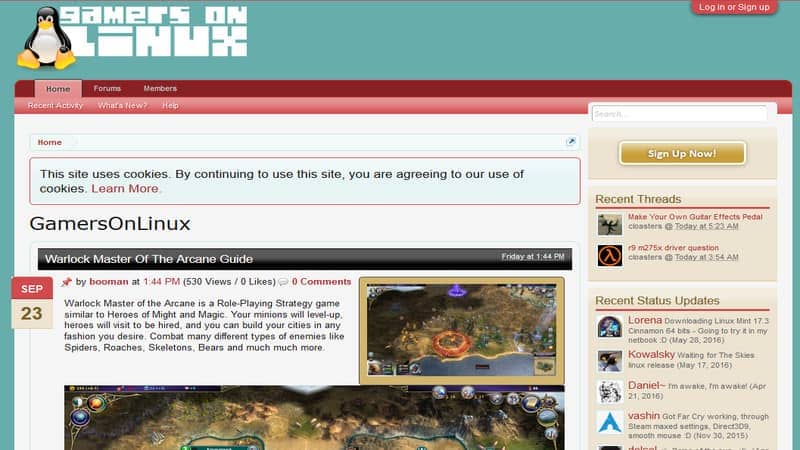 Gamers on Linux website