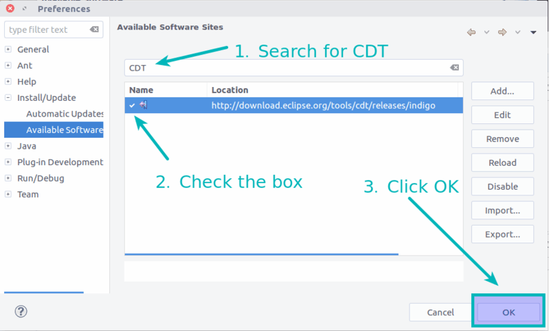 Install Eclipse CDT Plugin for C++ development in Ubuntu Linux