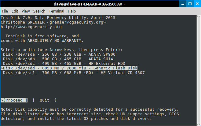 How to recover deleted files in Linux using TestDisk