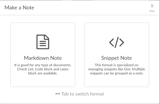 Boostnote markdown and script