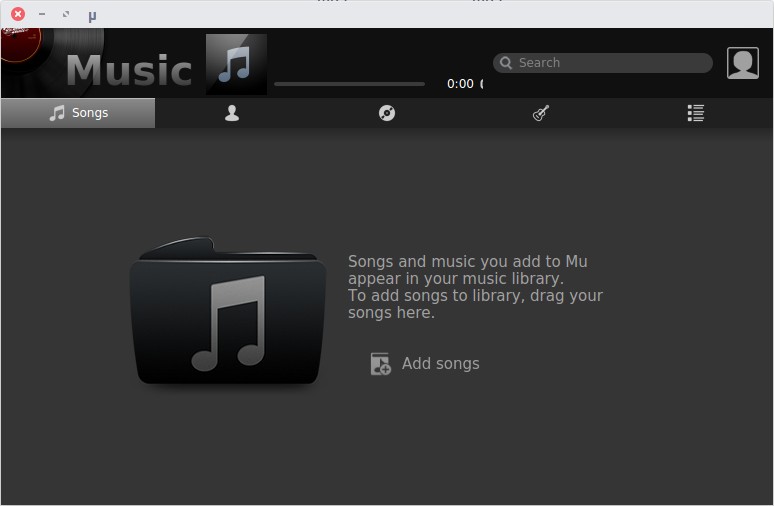 Mu Music player interface
