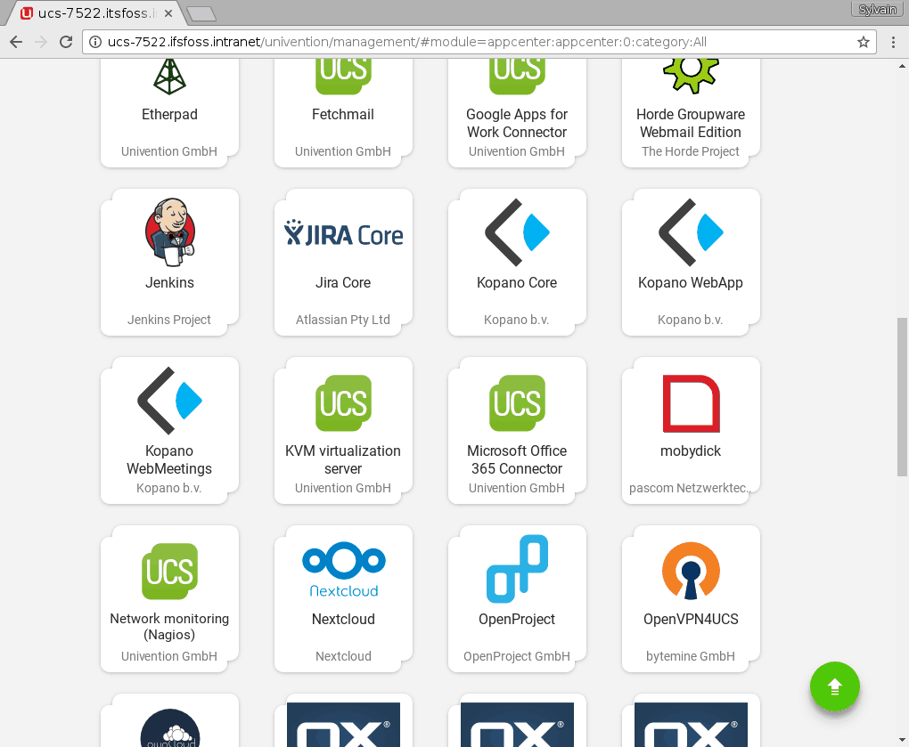 Some of the applications--or «Apps»--available for UCS