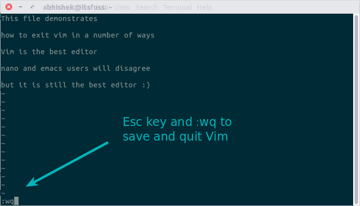 How to exit Vim editor in Linux