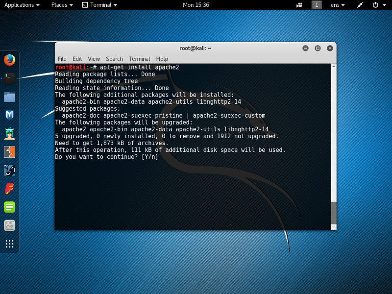 Apache server in Kali Linux