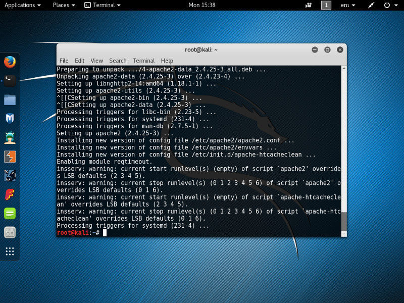 Apache server in Kali Linux