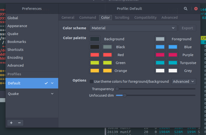 Tilix Preferences Settings