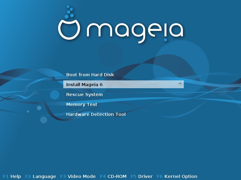 Mageia 6 Installation screen