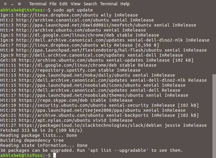 apt command example with apt update