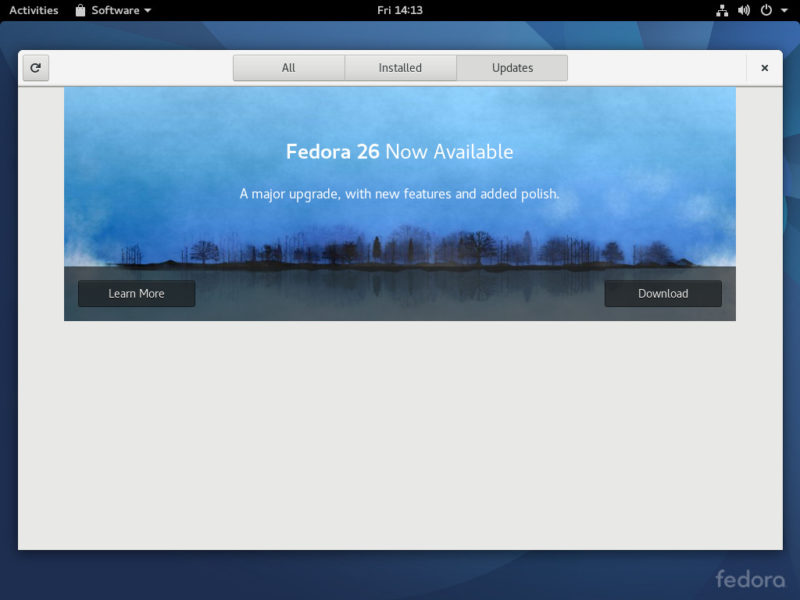 Upgrade to Fedora 26 from Fedora 25