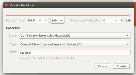 Format USB partition