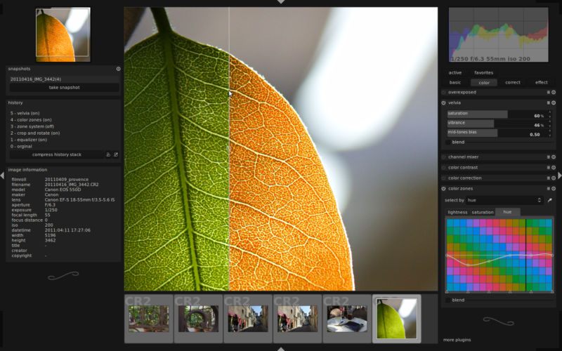 Darktable RAW Image processing tool