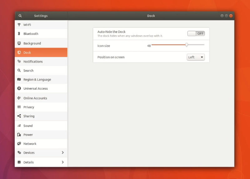 Ubuntu 17.10 System Settings