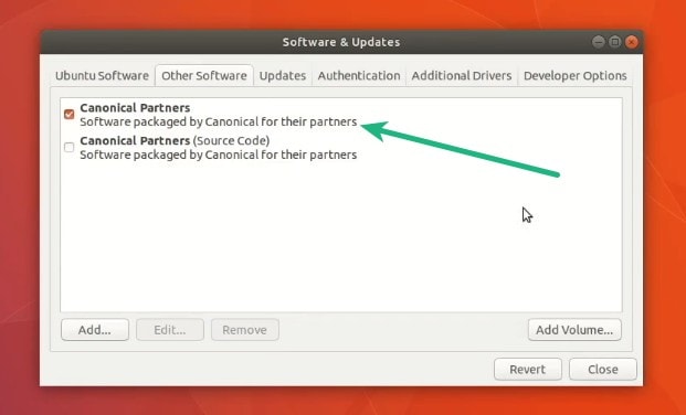 Enable Canonical Partners repository in Ubuntu 17.10