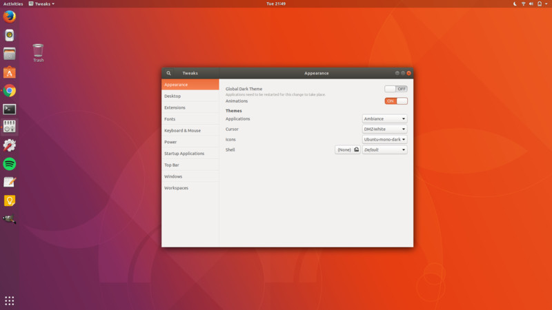 Ubuntu 17.10 default look