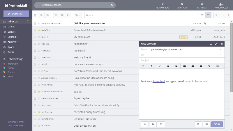 ProtonMail Interface