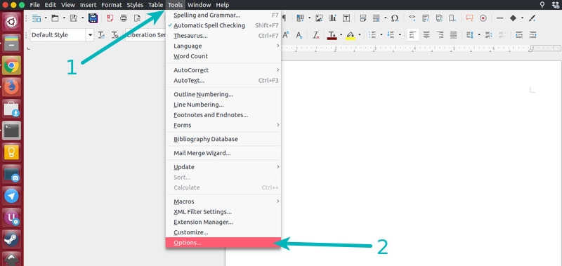Save cursor position in LibreOffice