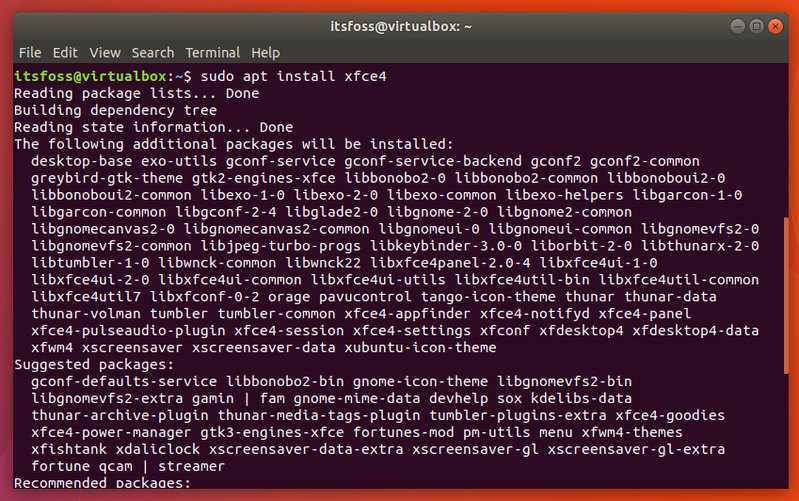 Installing Xfce on Ubuntu