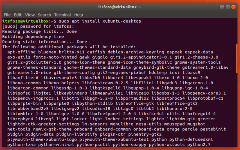 Installing Xubuntu desktop on Ubuntu