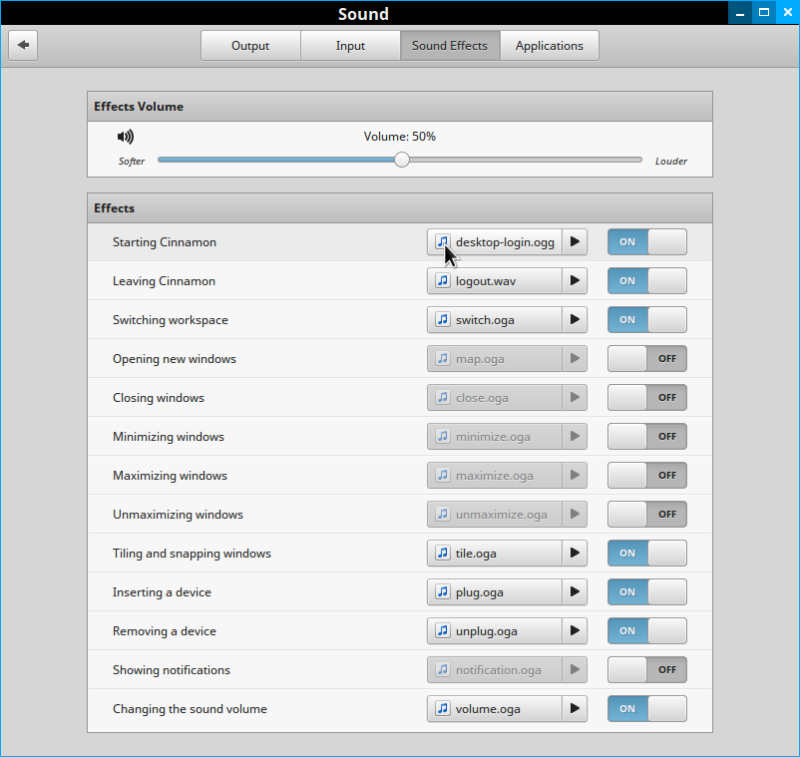 System Sound Settings