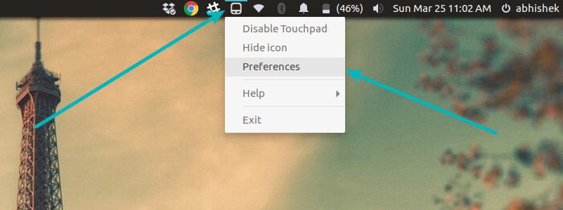 Touchpad Indicator settings in Ubuntu Linux
