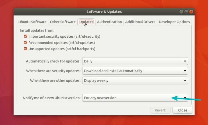 Get notified for a new version in Ubuntu