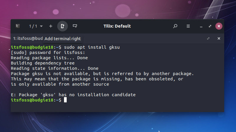 gksu not available in Ubuntu 18.04