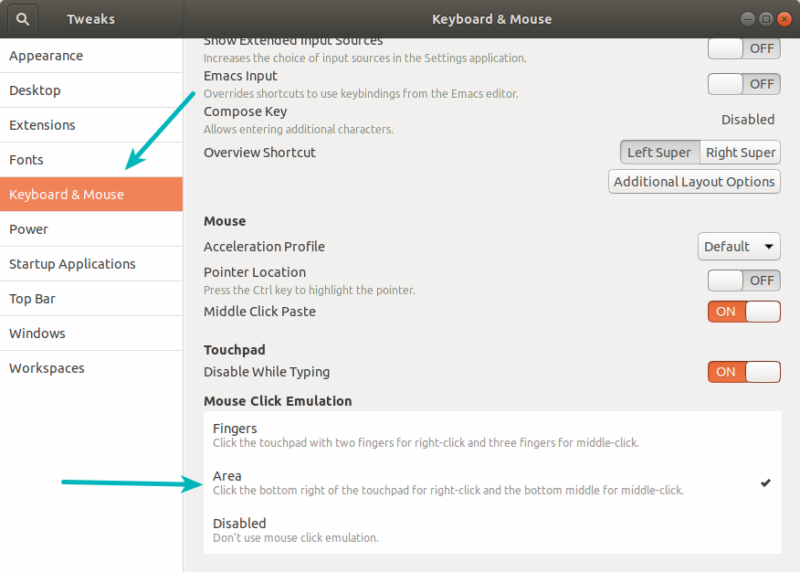 Enabling right-click on touchpad on Ubuntu 18.04