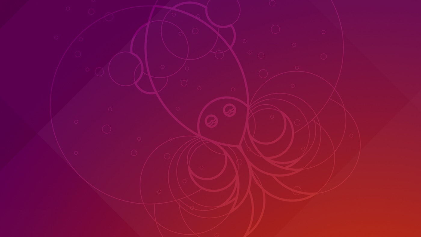 The default wallpaper of Ubuntu 18.10 Cosmic Cuttlefish