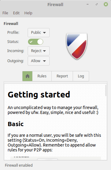 UFW Uncomplicated Firewall in Linux Mint 19