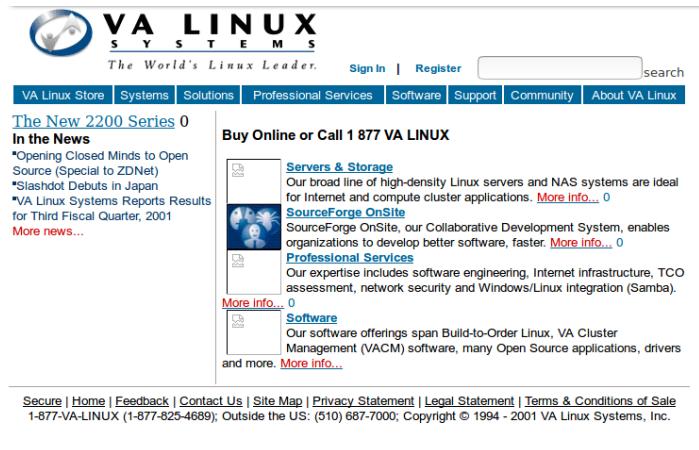 On June 26, 2001, they transitioned from hardware to software | valinux.com as on June 22, 2001