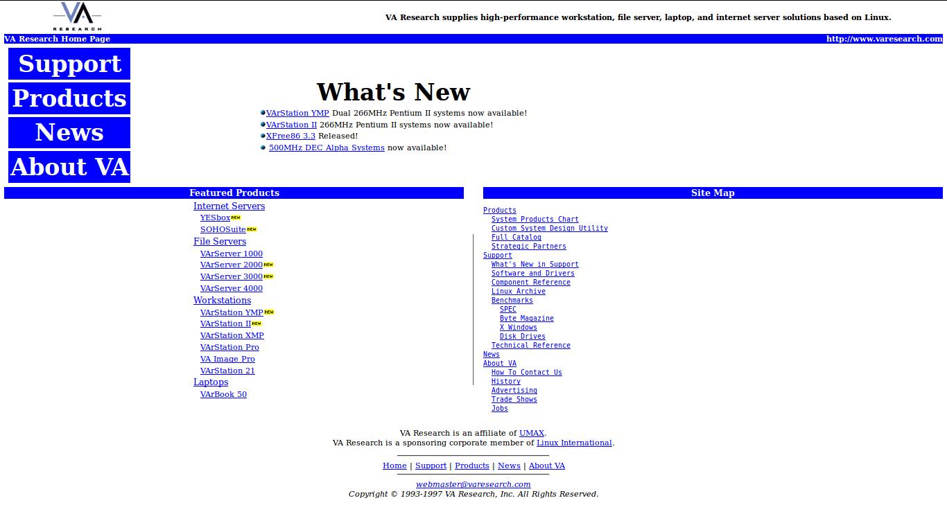  Linux Powered Machines on sale on varesearch.com | July 15, 1997 