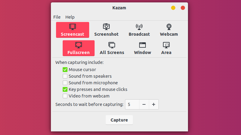 Kazam Version 1.5.3