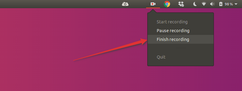 Pause or finish screen recording