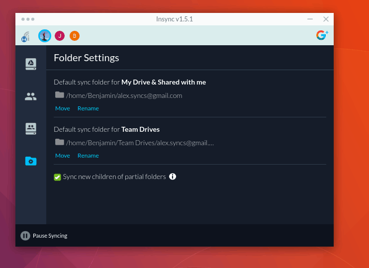 Customize sync location in Insync