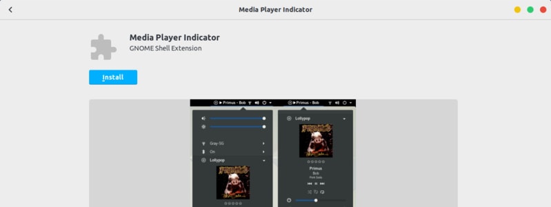 Media Player Indicator GNOME Extension