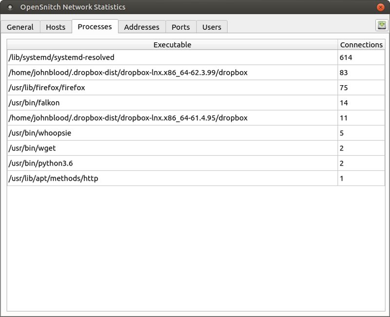 OpenSnitch firewall interface