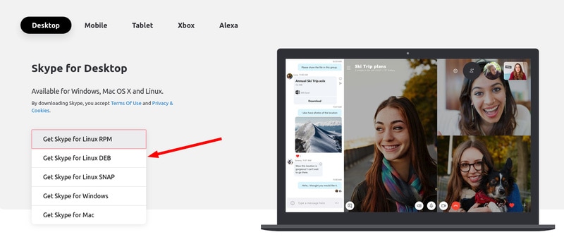 skype for linux download