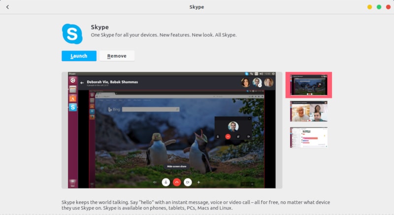skype ubuntu software center