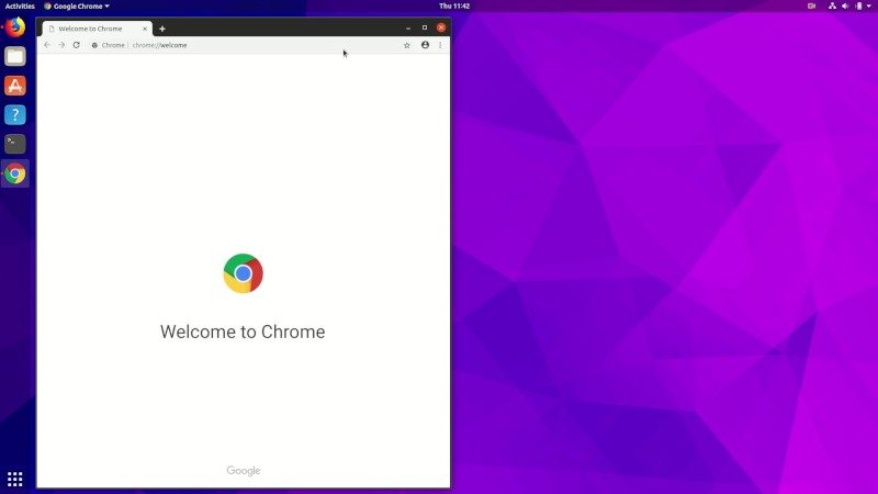 Google Chrome running in Ubuntu Linux