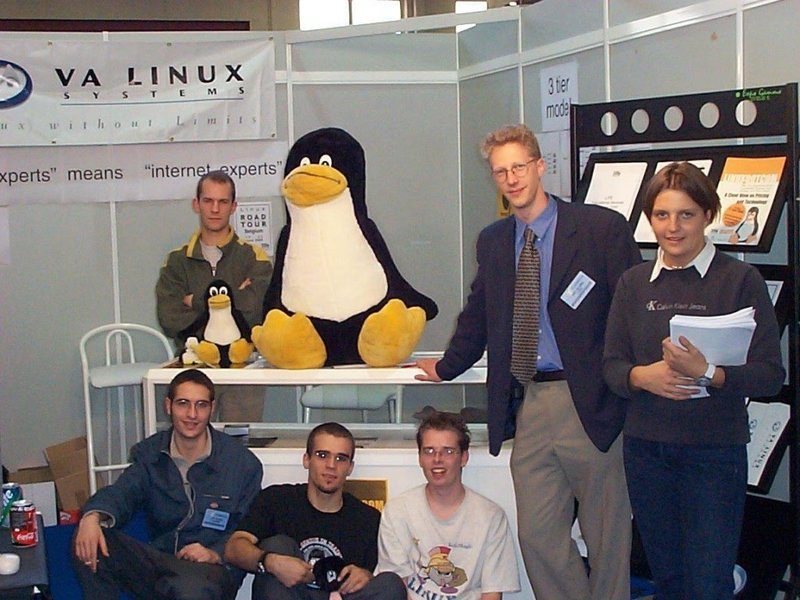VA Linux Team at a conference