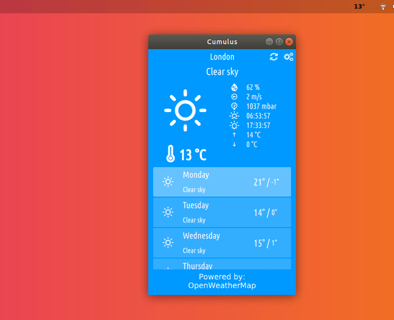 Cumulus Weather App UI