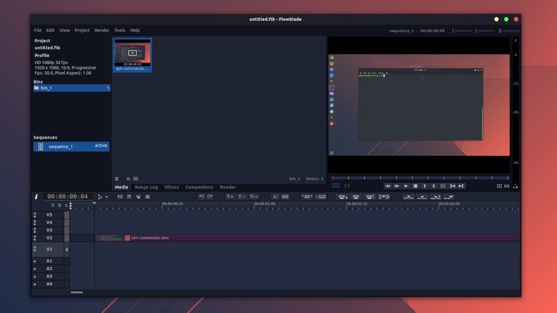 Flowblade video editor in Ubuntu Linux