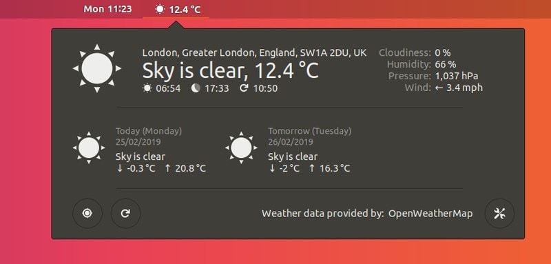 Open Weather Gnome Shell Extesnsion