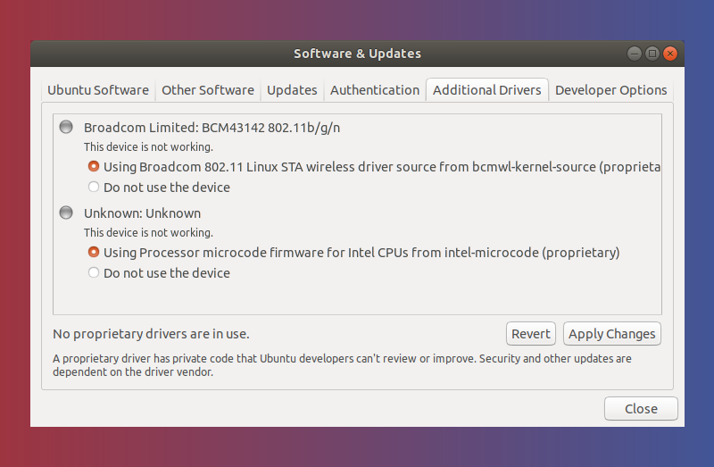 Installing drivers in Ubuntu
