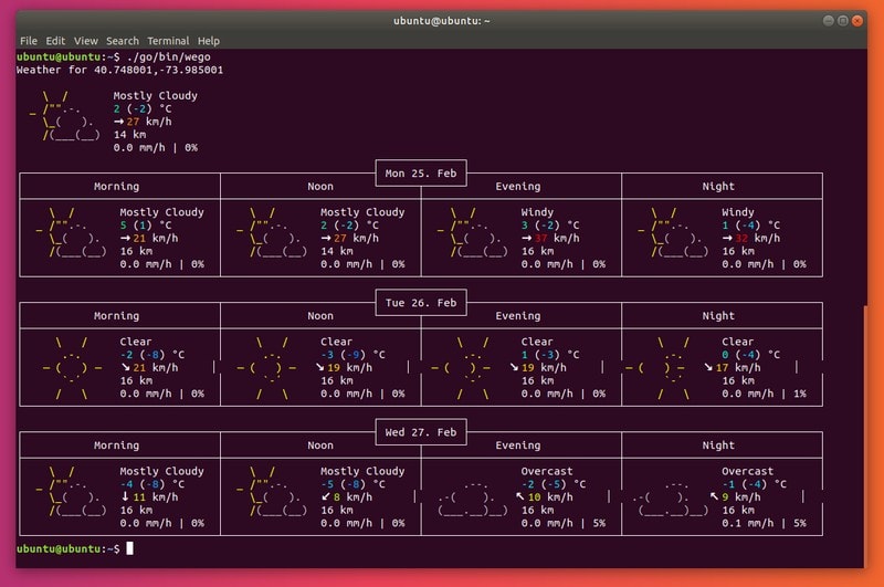 WeGo Weather App Terminal