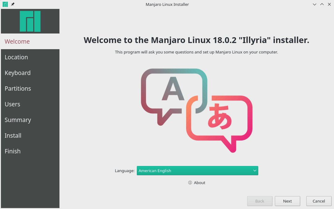 manjaro installer startup